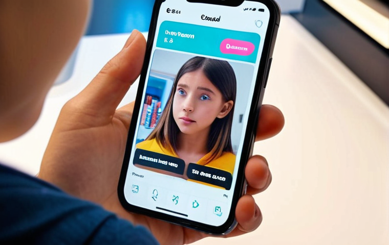 A dynamic, close-up shot of a Gen Alpha individual (10-15 years old) utterly engrossed in a smartphone. The phone screen dominates the foreground, displaying a vibrant, interactive shoppable live stream featuring a product in action. Augmented reality elements should be visible on the screen, showing the product seamlessly integrated into a lifestyle scene. The overall atmosphere should be futuristic and engaging, highlighting the blur between entertainment, social media, and commerce, with glowing digital interfaces and a sense of immediate gratification.