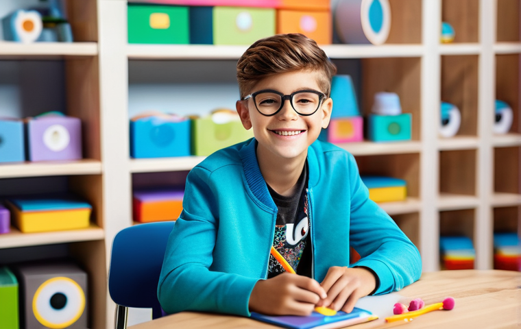 알파세대와 마케팅의 윤리적 측면 - Collaborative Digital Creativity**
A dynamic medium shot of three Gen Alpha children, aged around 9-...