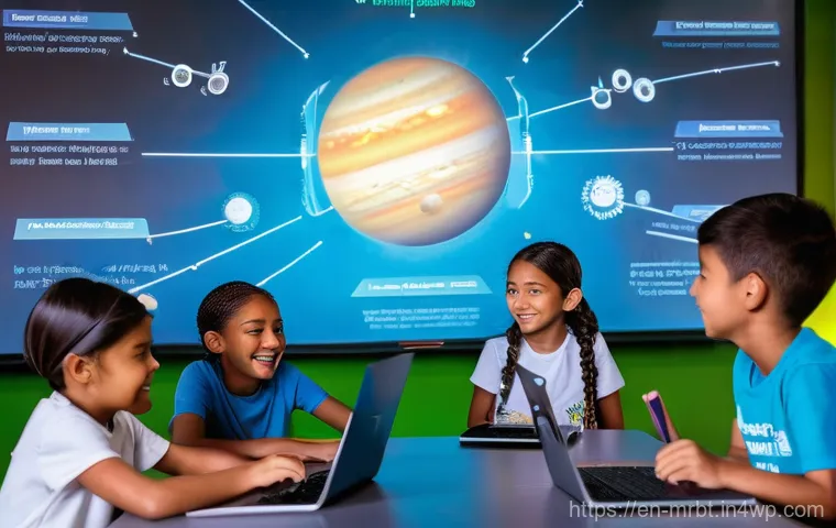 알파세대를 위한 맞춤형 콘텐츠 제작 방법 - **Prompt 1: Future Classroom: Interactive Digital Learning**
    "A vibrant, brightly lit classroom ...